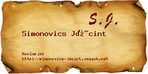 Simonovics Jácint névjegykártya
